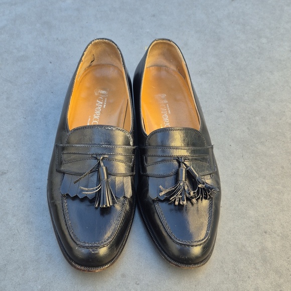 Caporicci (Italy) Men\'s Vintage Black Hand-Made Leather Tassel Slip-On Loafers main image 16